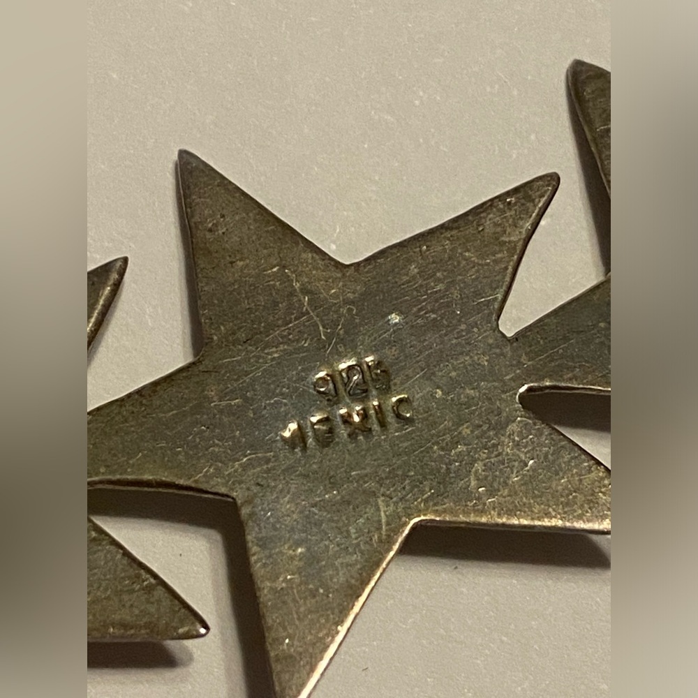 Vintage STARS Exclusively Lord & Taylor Sterling Silver Brooch #9551 - Picture 3 of 5